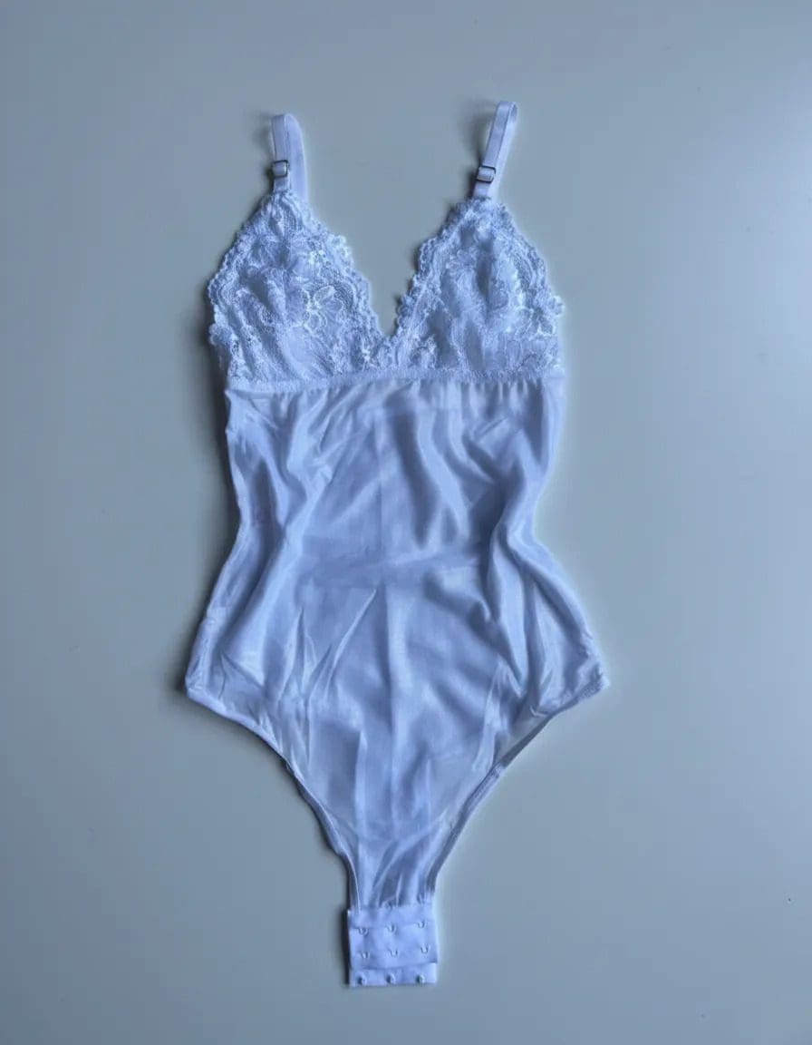 Body Brillante Translucido Encaje Sexy Regulable Elastizado - Image 5