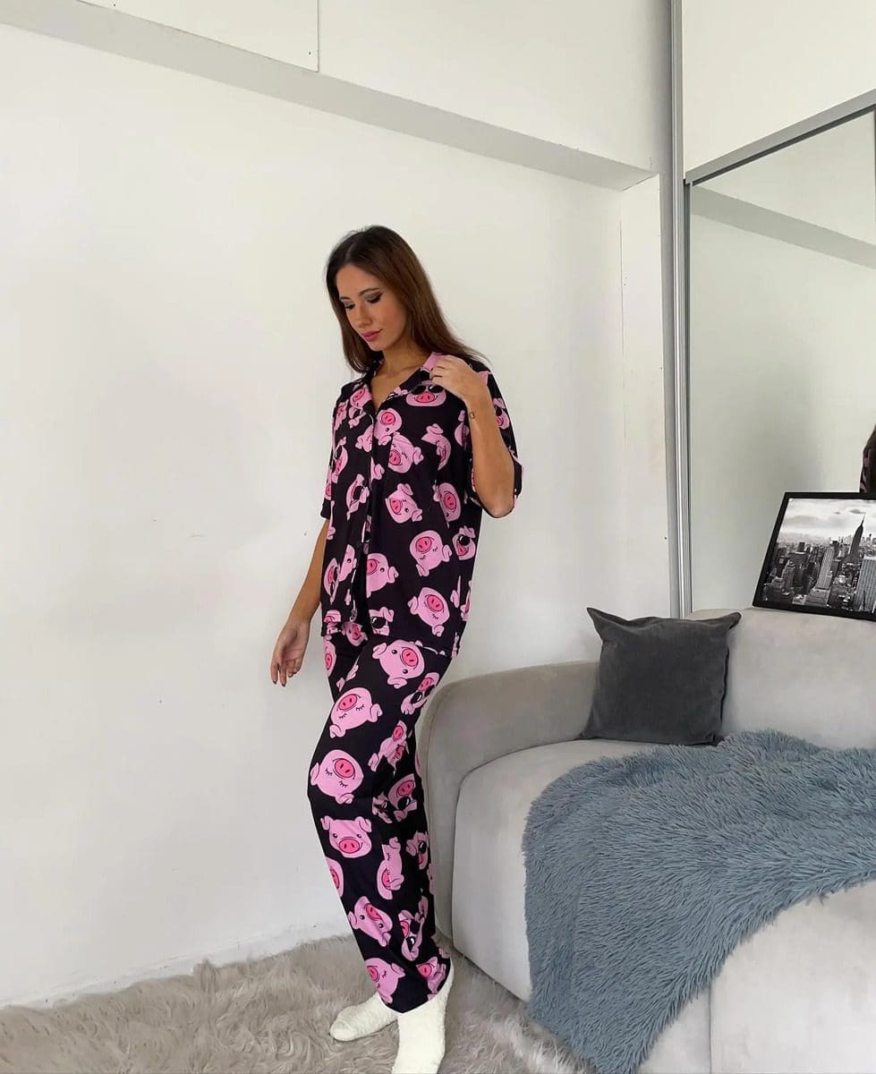 Pijama Mujer Premium Animados Camisa Super Amplios - Image 3