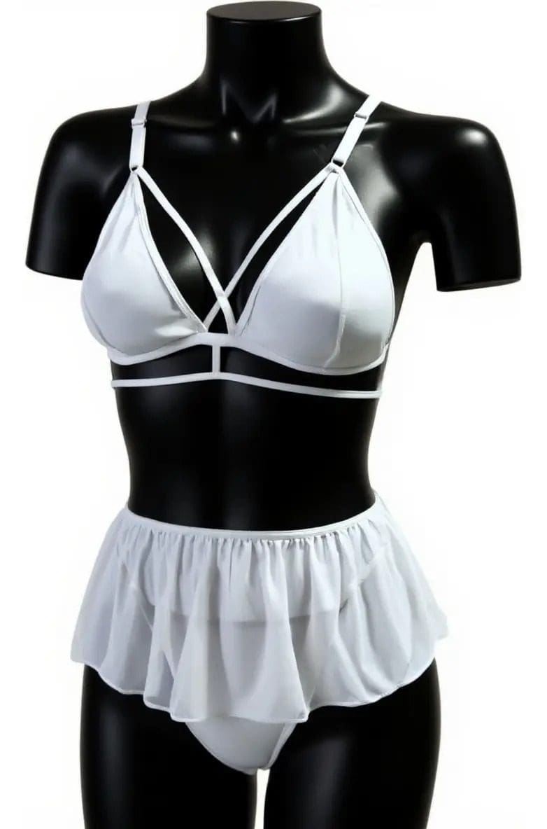 Conjunto 3 Piezas Sexy Lenceria Intima Tull Dobles Tiras - Image 7