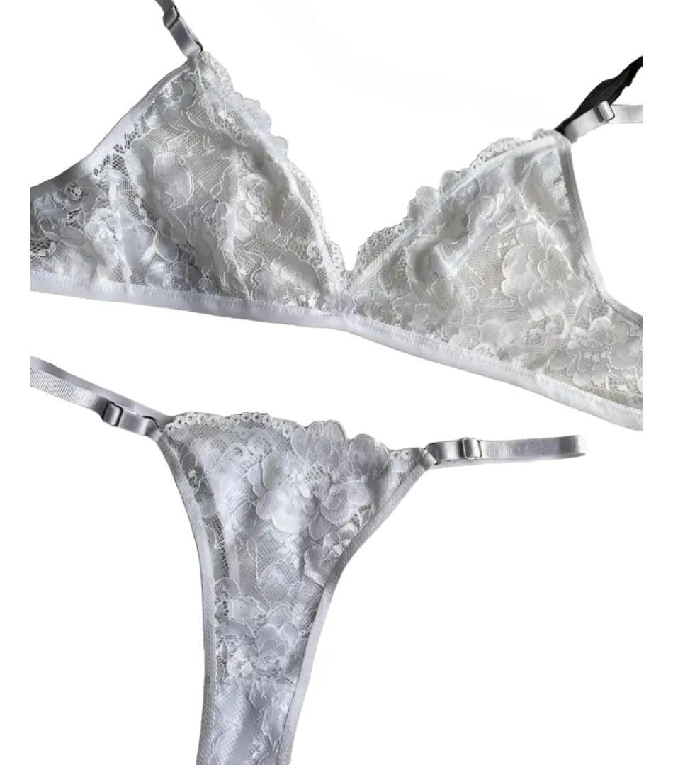 Conjunto Bralette De Encaje Con Cola Less Regulable - Image 5